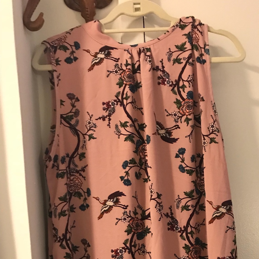 Pink floral, bow at top back, Asian inspired